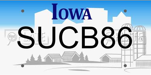 SUCB86 Iowa License Plate