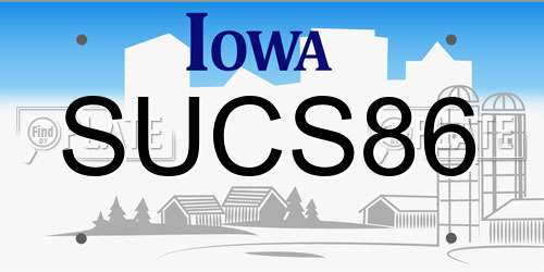 SUCS86 Iowa License Plate