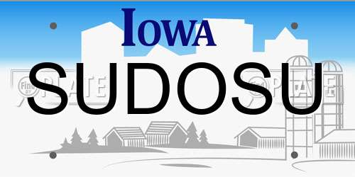 SUDOSU Iowa License Plate