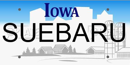 SUEBARU Iowa License Plate