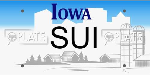 SUI Iowa License Plate