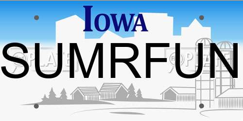 SUMRFUN Iowa License Plate