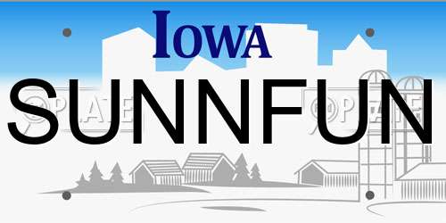SUNNFUN Iowa License Plate