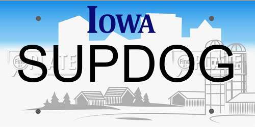 SUPDOG Iowa License Plate