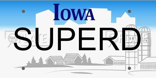 SUPERD Iowa License Plate