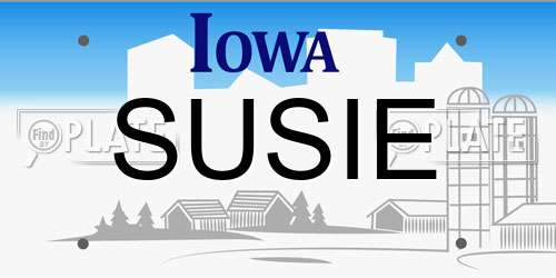 SUSIE Iowa License Plate
