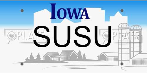 SUSU Iowa License Plate