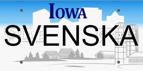 SVENSKA Iowa License Plate