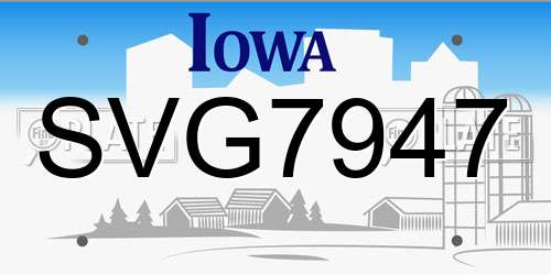SVG7947 Iowa License Plate