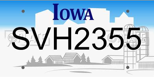 SVH2355 Iowa License Plate