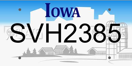 SVH2385 Iowa License Plate
