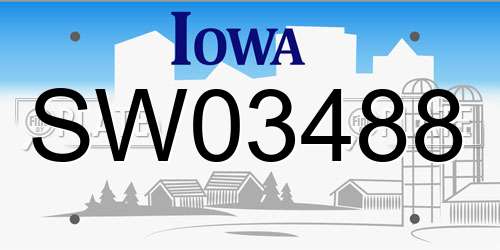 SW03488 Iowa License Plate