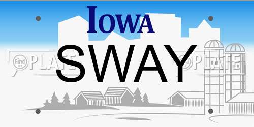 SWAY Iowa License Plate