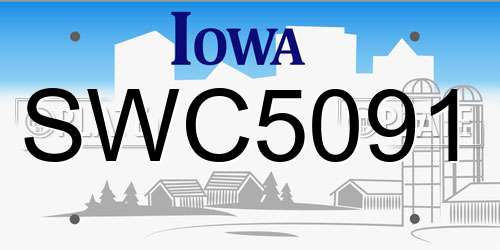SWC5091 Iowa License Plate