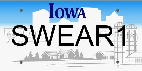 SWEAR1 Iowa License Plate