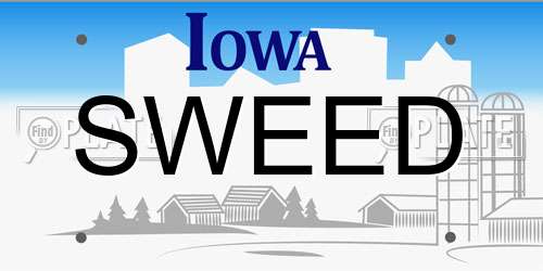 SWEED Iowa License Plate