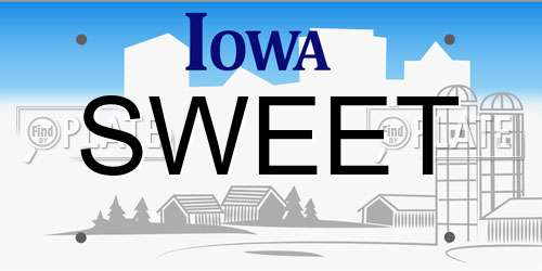 SWEET Iowa License Plate