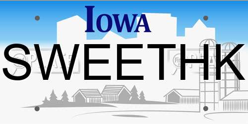 SWEETHK Iowa License Plate