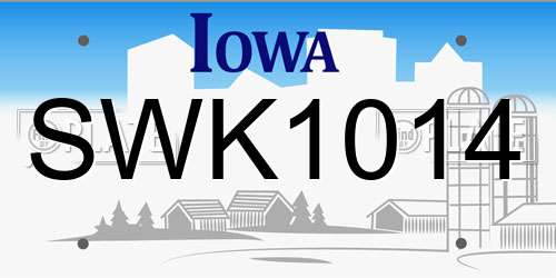 SWK1014 Iowa License Plate