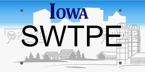 SWTPE Iowa License Plate