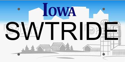 SWTRIDE Iowa License Plate