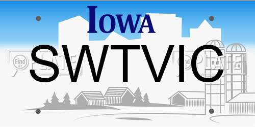 SWTVIC Iowa License Plate