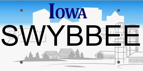 SWYBBEE Iowa License Plate