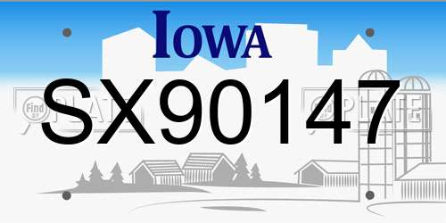 SX90147 Iowa License Plate