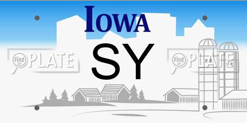 SY Iowa License Plate