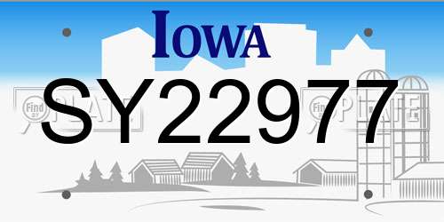 SY22977 Iowa License Plate