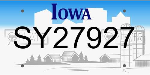 SY27927 Iowa License Plate