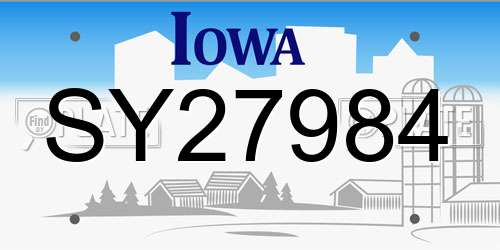 SY27984 Iowa License Plate
