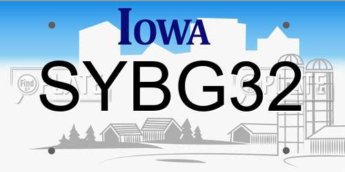 SYBG32 Iowa License Plate