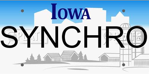 SYNCHRO Iowa License Plate