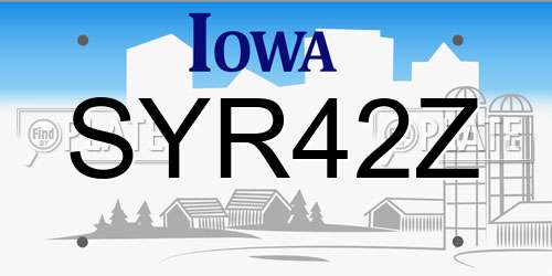 SYR42Z Iowa License Plate