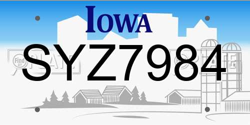 SYZ7984 Iowa License Plate