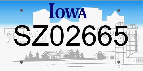 SZ02665 Iowa License Plate