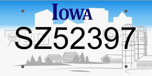 SZ52397 Iowa License Plate