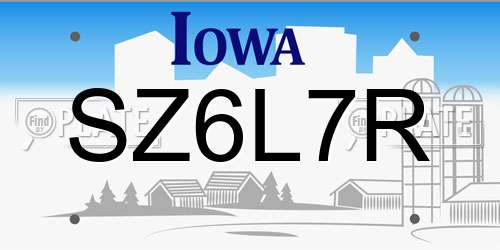 SZ6L7R Iowa License Plate