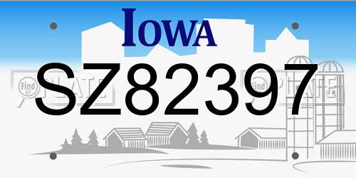 SZ82397 Iowa License Plate