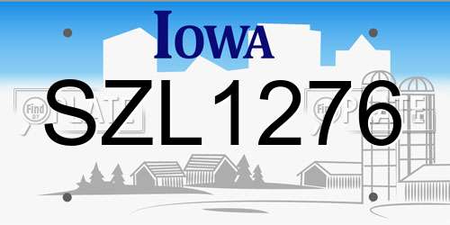 SZL1276 Iowa License Plate