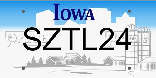 SZTL24 Iowa License Plate