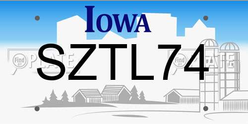 SZTL74 Iowa License Plate