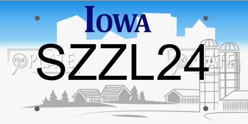 SZZL24 Iowa License Plate