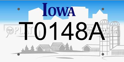 T0148A Iowa License Plate