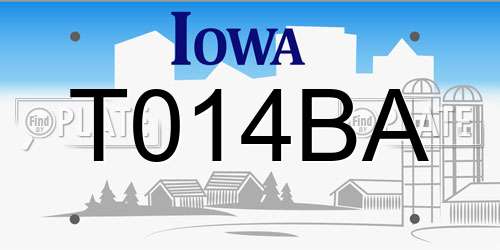 T014BA Iowa License Plate