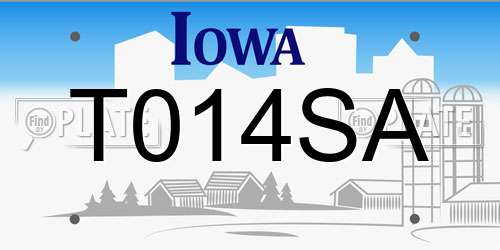 T014SA Iowa License Plate