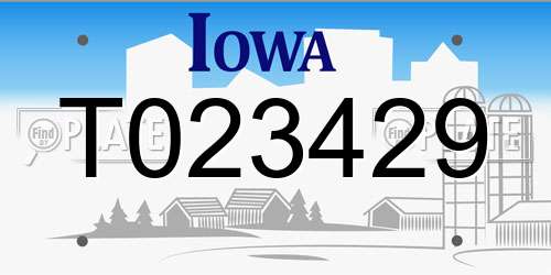 T023429 Iowa License Plate