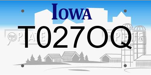 T027OQ Iowa License Plate