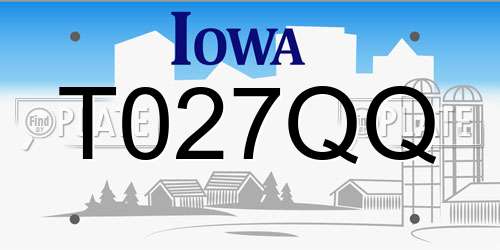 T027QQ Iowa License Plate